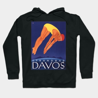 Strandbad DAVOS Switzerland Advertisement Art Deco Vintage Hoodie